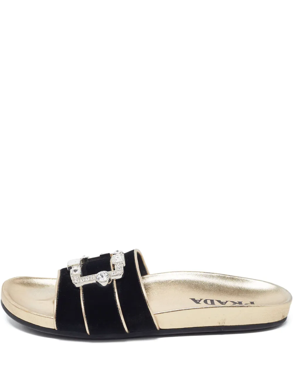 Pre-owned Prada Jewel-buckle Slides