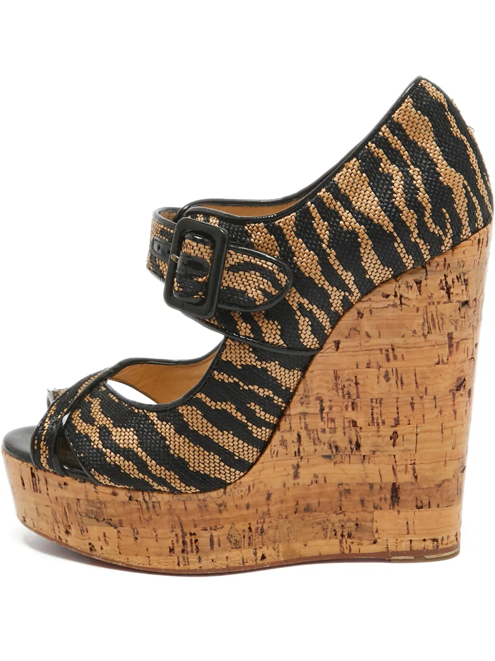 Christian Louboutin Pre-Owned 140mm zebra-print sandals | Black | Image 1