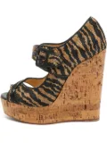 Christian Louboutin Pre-Owned 140mm zebra-print sandals - Black