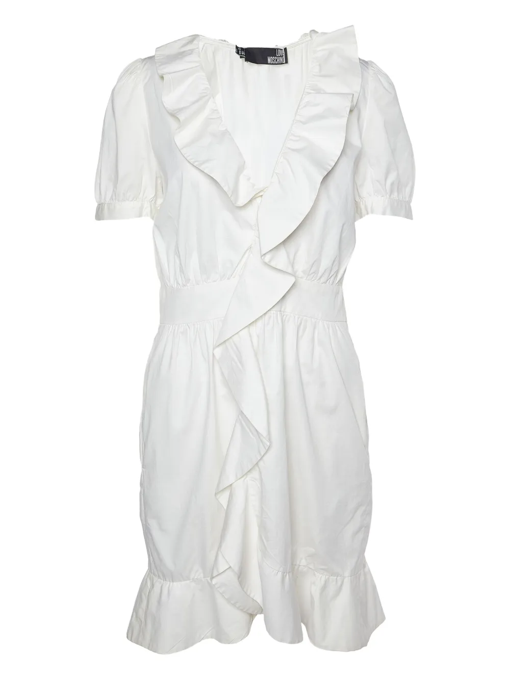 pre-owned ruffled short-sleeve mini dress