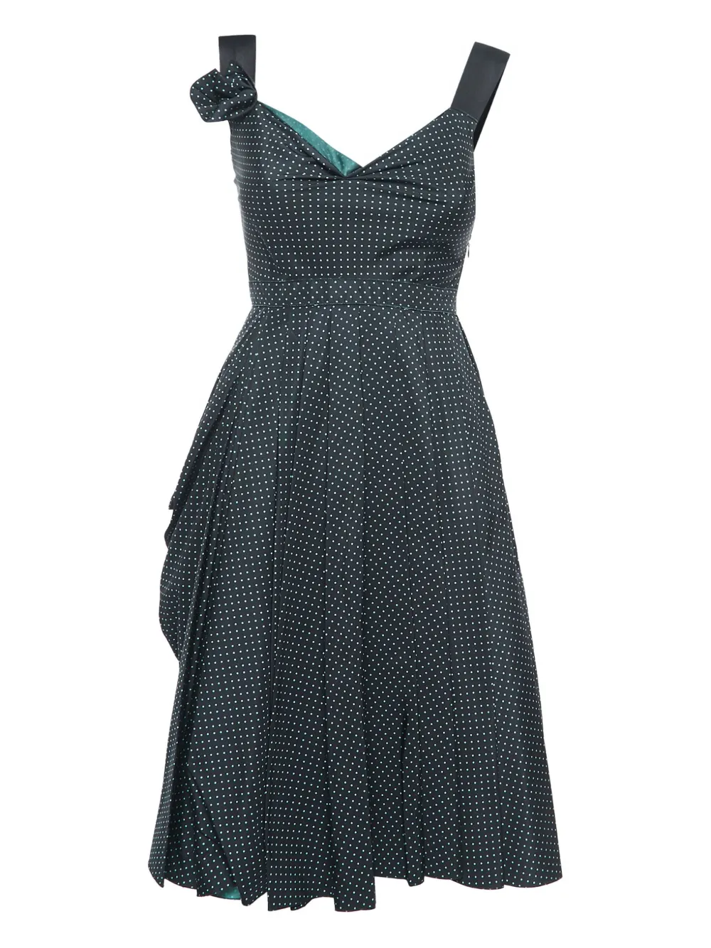 Prada Pre-Owned Abito midi a pois 2024 - Verde