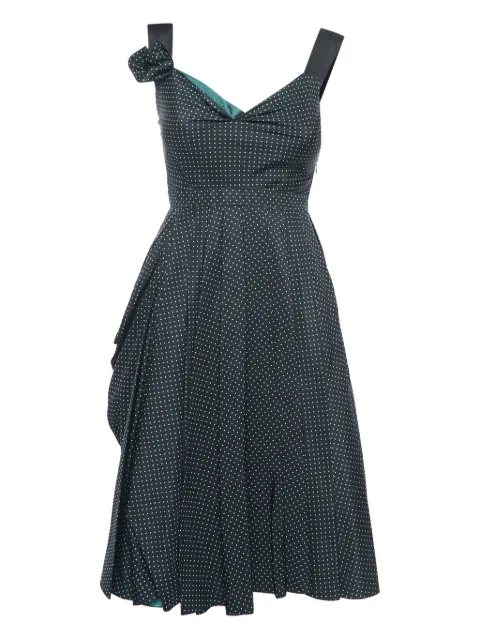 Prada Pre-Owned vestido midi plisado con motivo de lunares 2024