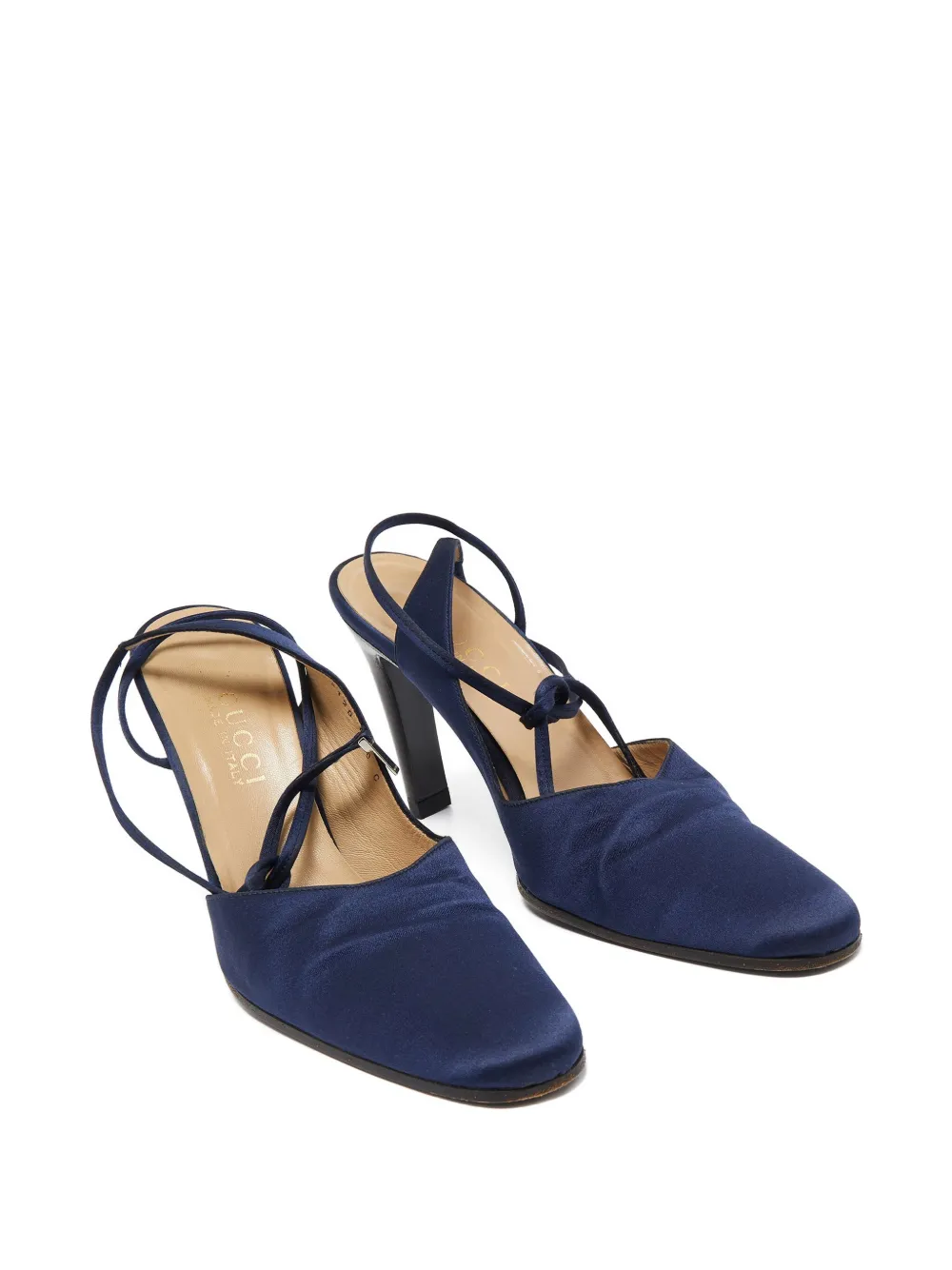 Gucci Pre-Owned 100 mm leren pumps met hak - Blauw
