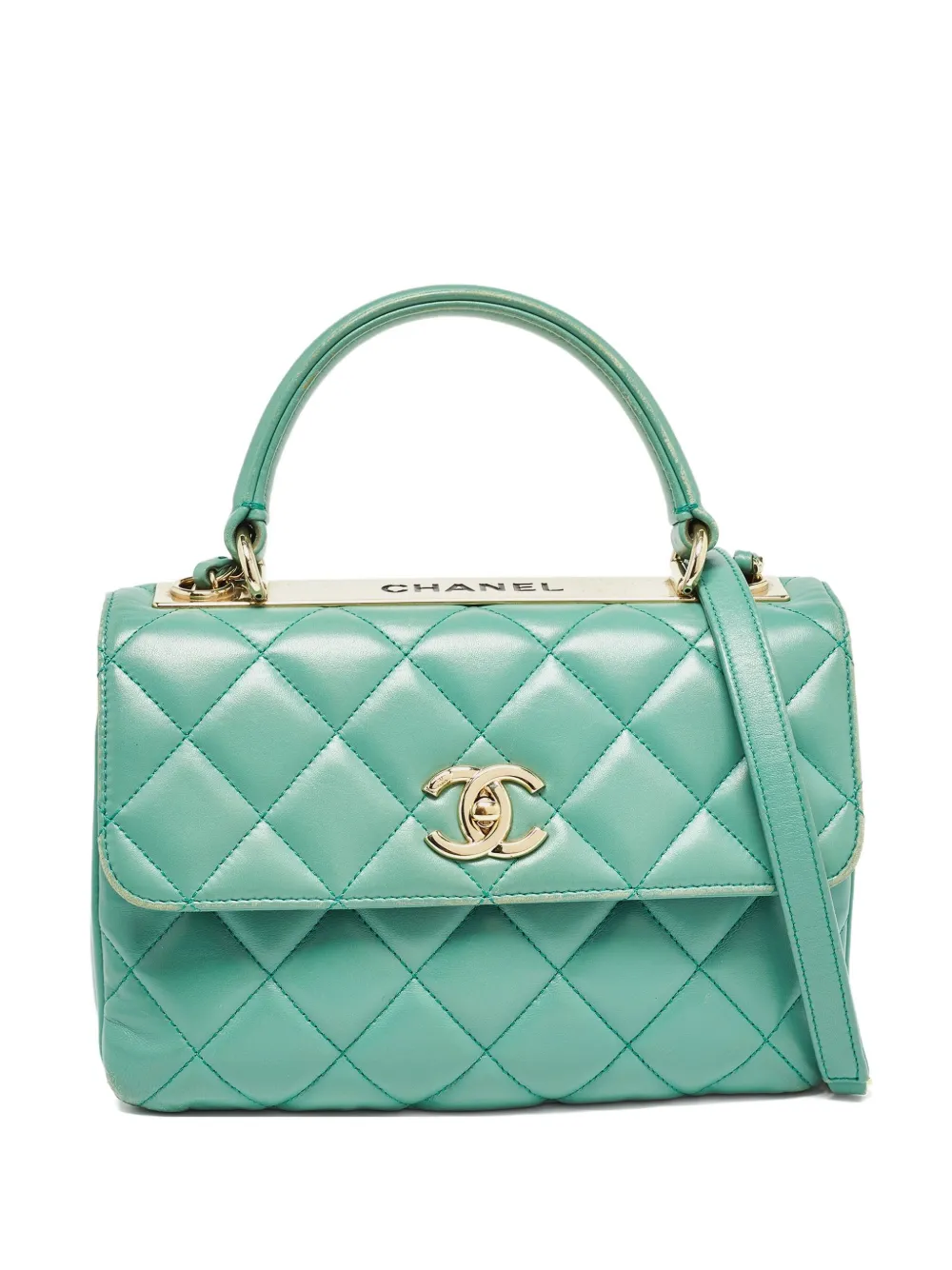 CHANEL Pre-Owned トレンディ ココマーク フラップ ハンドバッグ - グリーン CHANEL Pre-Owned トレンディ ココマーク フラップ ハンドバッグ - グリーン