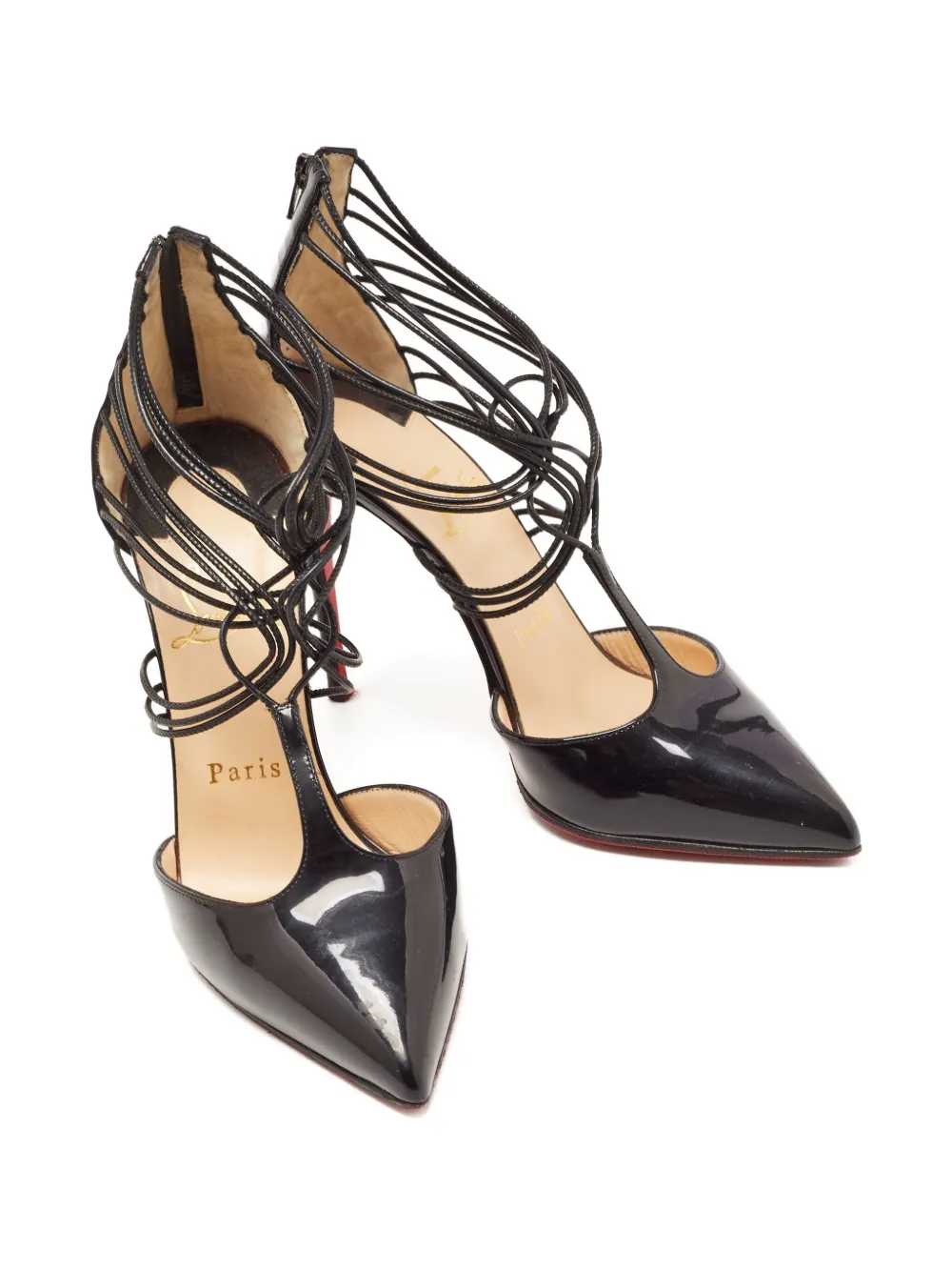 Christian Louboutin Pre-Owned 110 mm leren sandalen met hak - Zwart