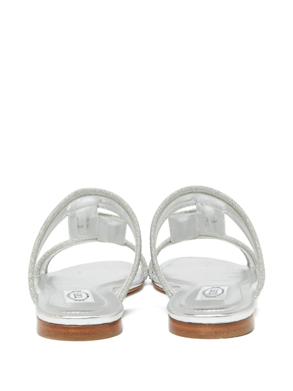 Pre-owned Tod's Vintage Glitter T-strap Sandals