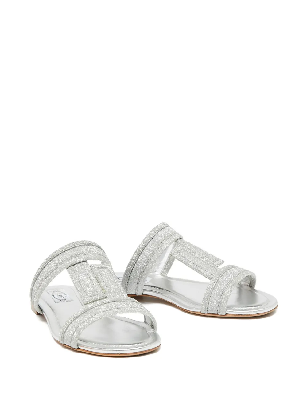 Pre-owned Tod's Vintage Glitter T-strap Sandals