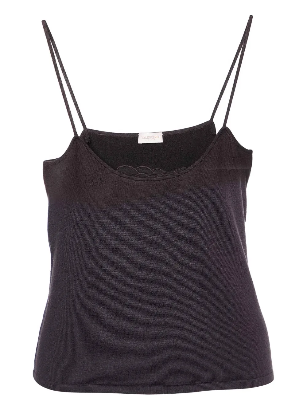 Valentino Garavani Pre-Owned lace-trim cotton top | Brown | Image 1