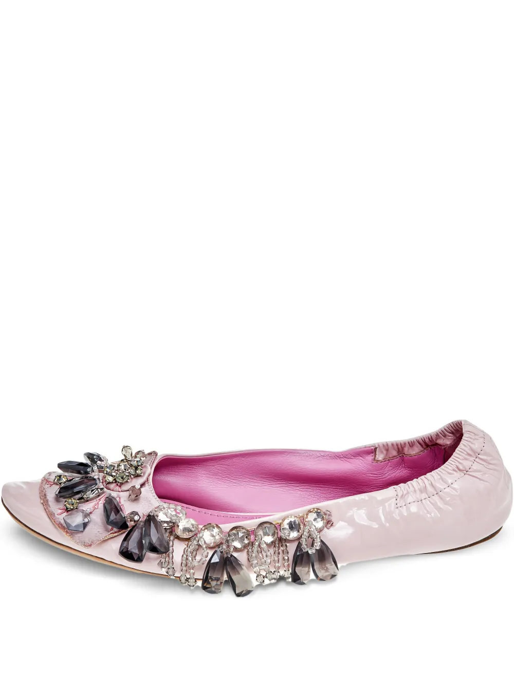 Louis Vuitton Pre-Owned leather crystal-embellished ballet flats - Rosa