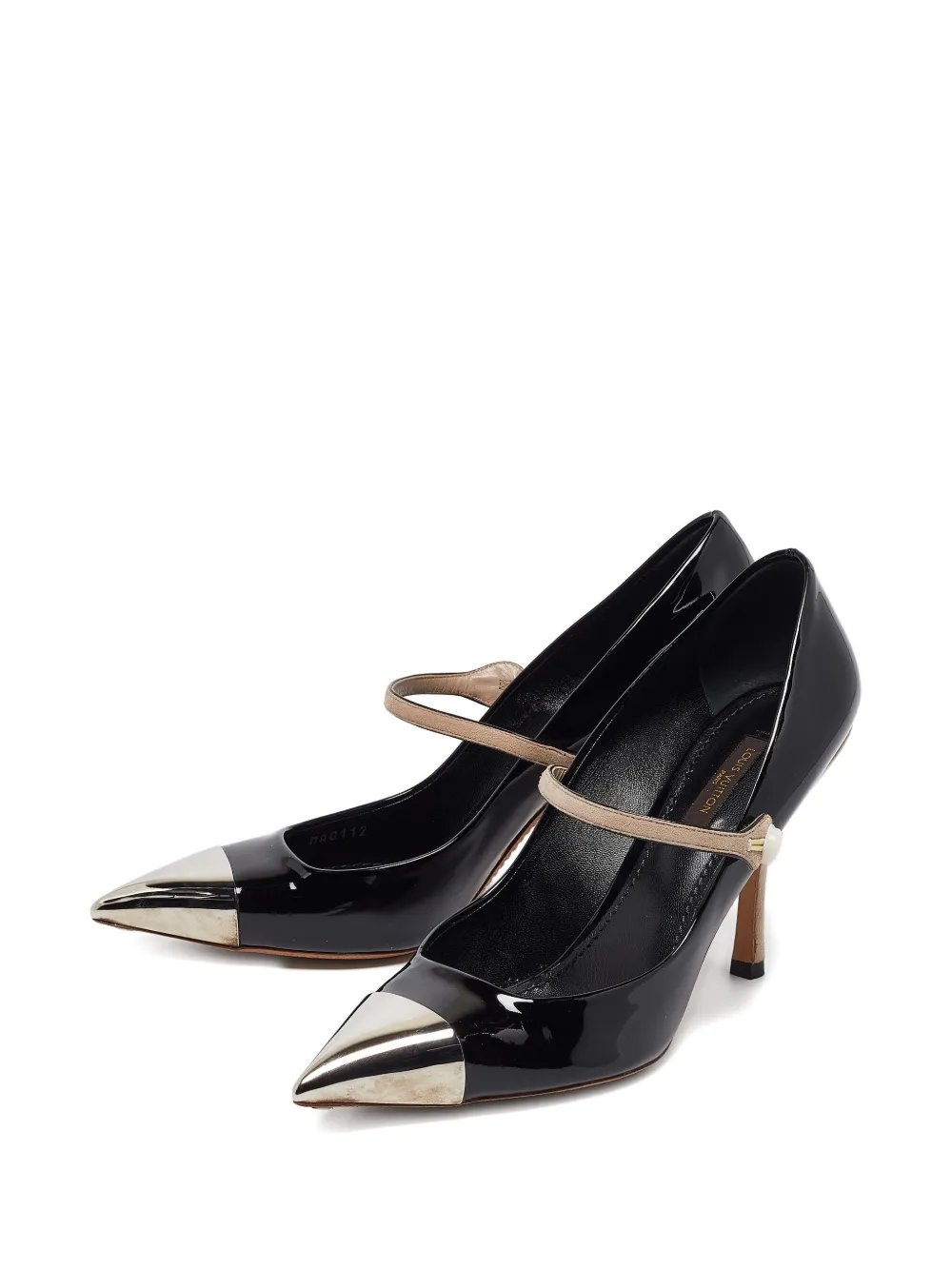 Louis Vuitton Pre-Owned Lakleren pumps met metalen neus - Zwart