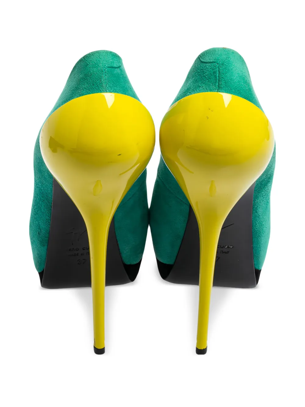 Giuseppe Zanotti Vintage Pre-owned pumps met colourblocking - Groen