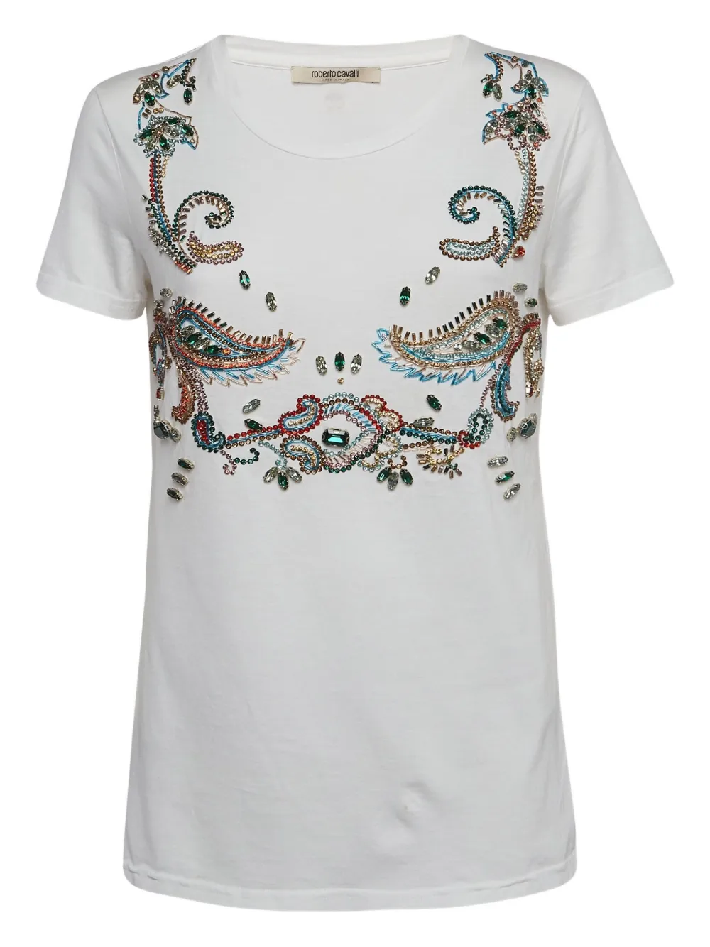 2010 paisley-embellishment T-shirt