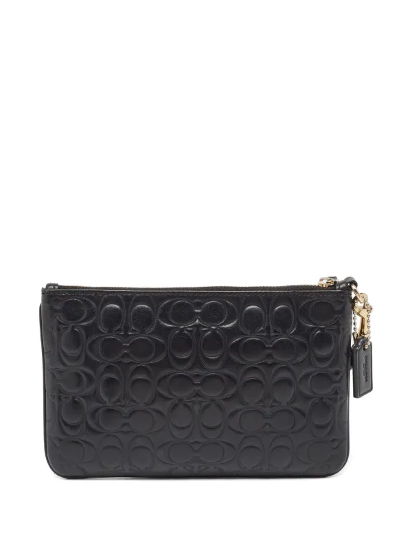 Coach Vintage pre-owned Leather Embossed Clutch | Black  display picture 1