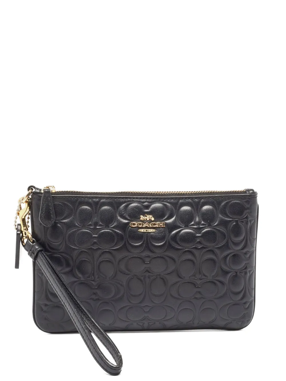 pre-owned leather embossed clutch