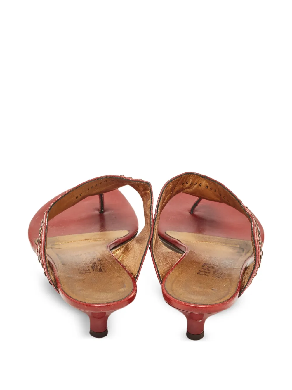 Pre-owned Ferragamo 50mm Leather Sandals In Red