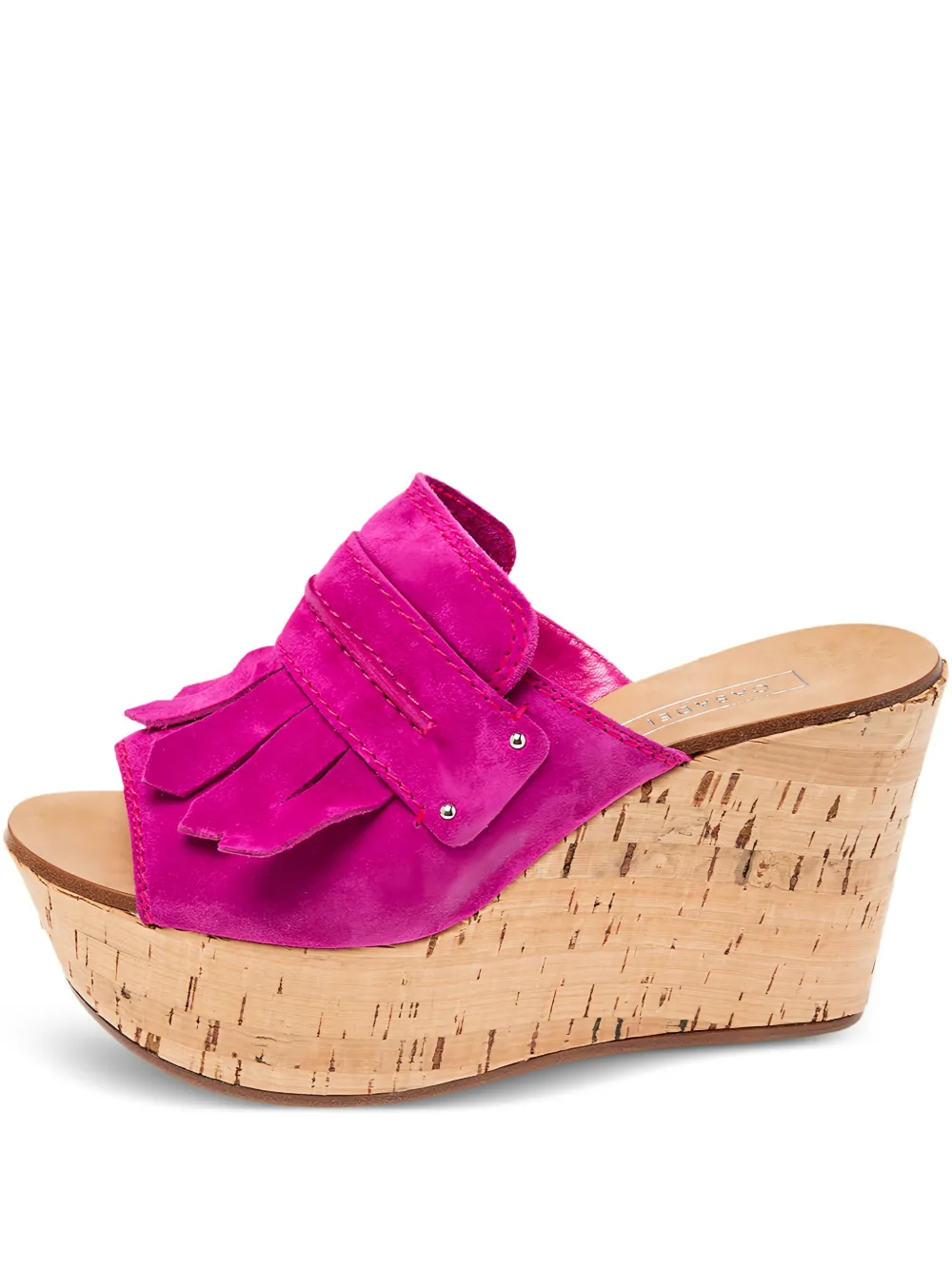 Casadei Vintage fringe-embellished wedge sandals | Pink | Image 1