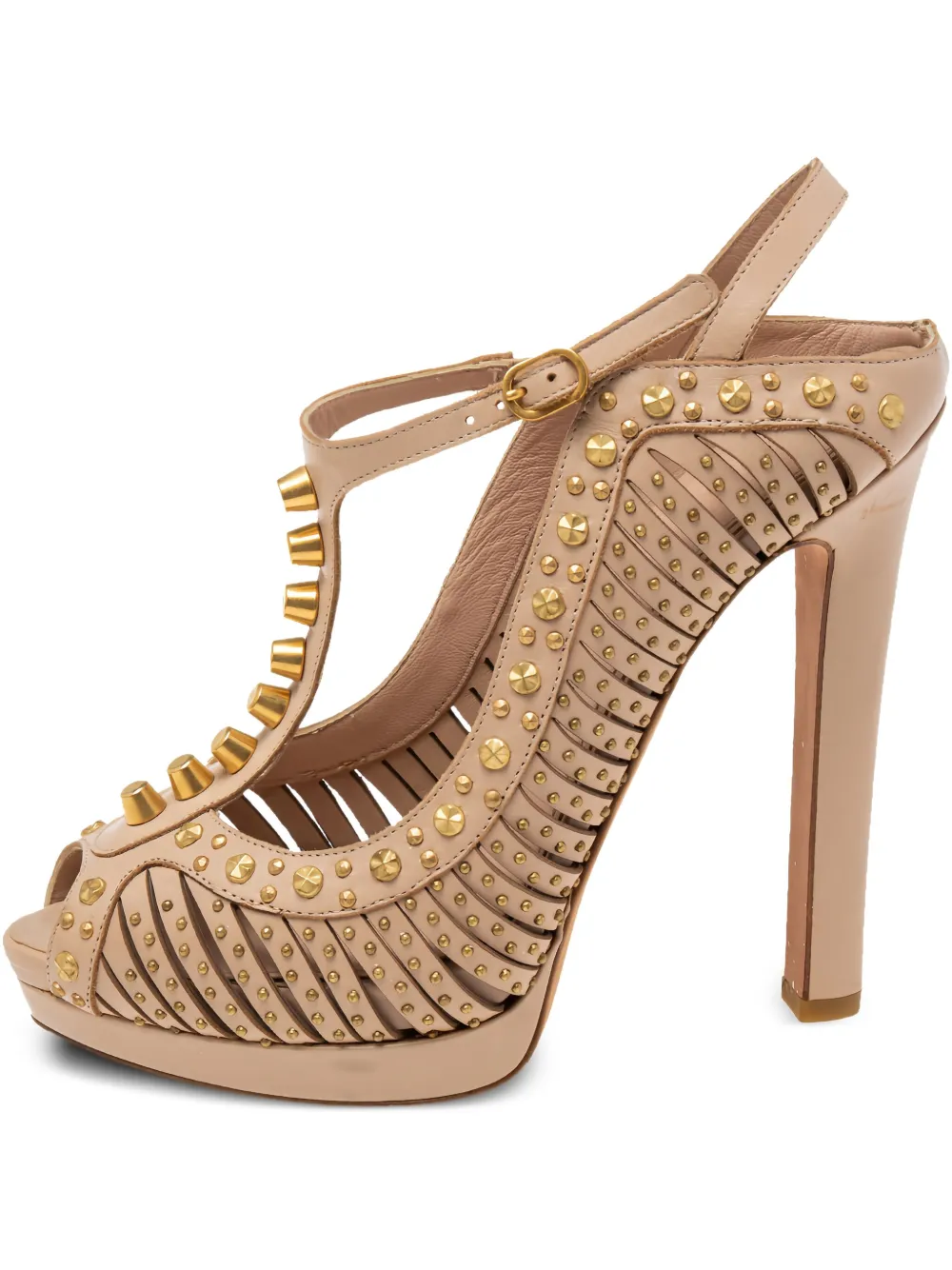Alexander McQueen Pre-Owned 134mm stud-embellished platform sandals | Neutrals | Image 1