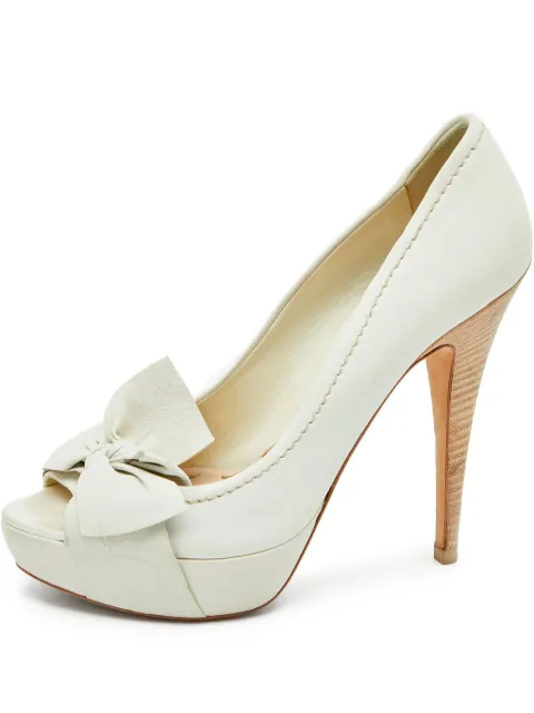 Miu Miu Pre-Owned 125mm bow-detail peep-toe platform pumps