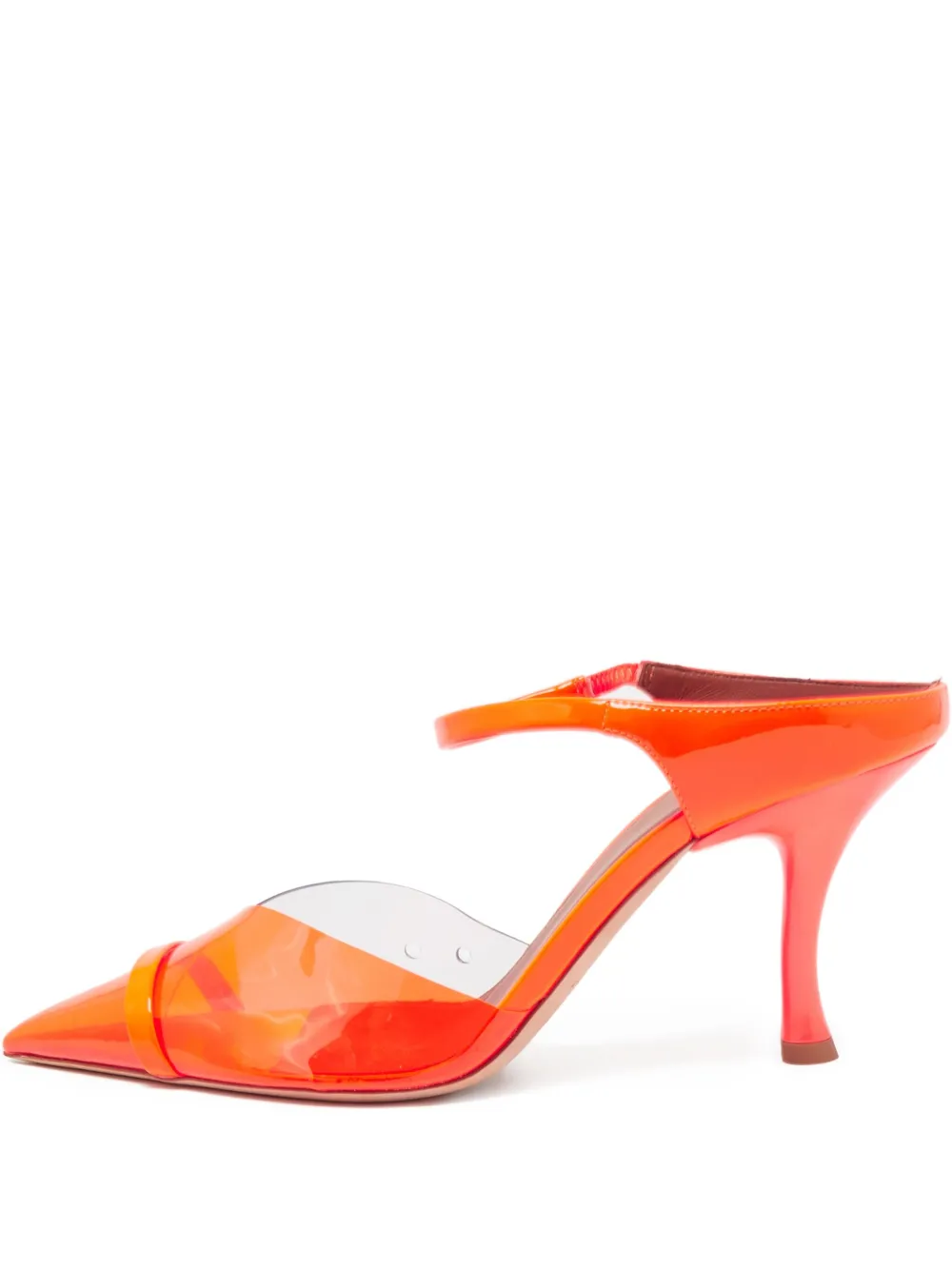 Malone Souliers 85mm transparent panel pointed-toe mules | Orange | Image 1