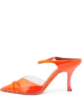 Malone Souliers 85mm transparent panel pointed-toe mules - Orange