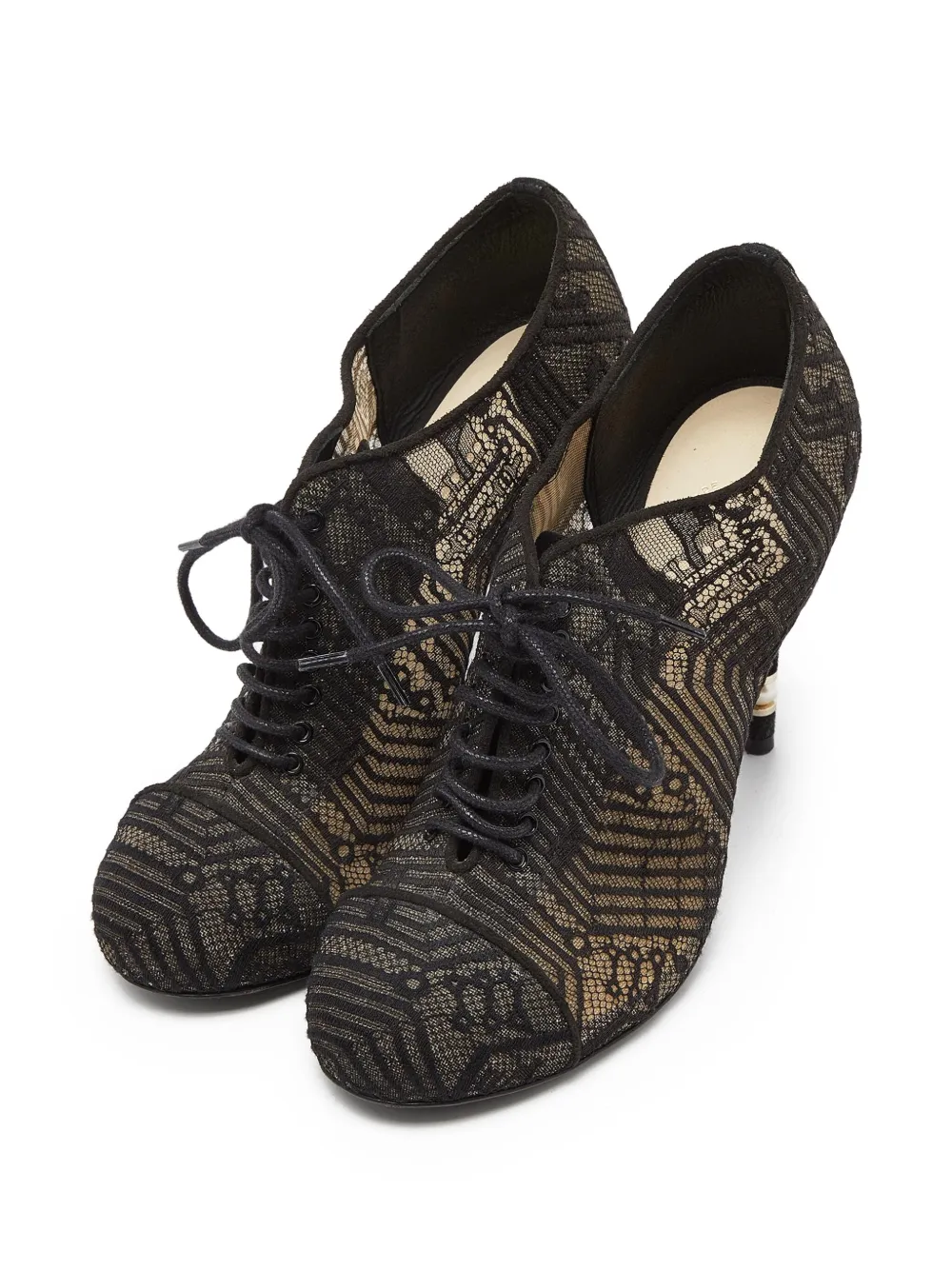 CHANEL Pre-Owned 110mm lace booties | Image 2