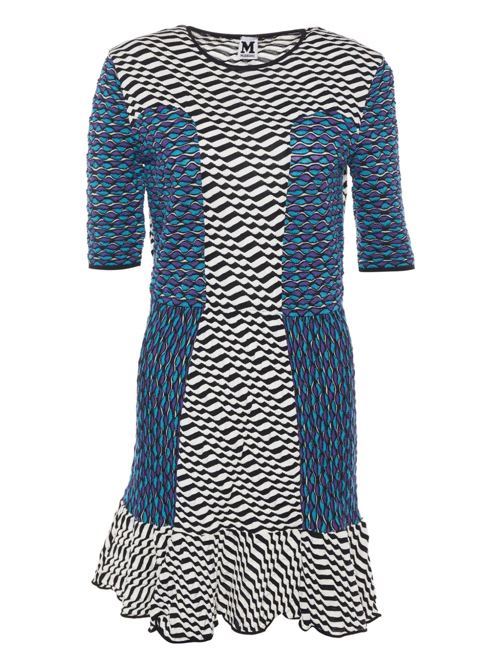 Missoni Pre-Owned robe mi-longue en maille à motif géométrique | bleu | Image 1