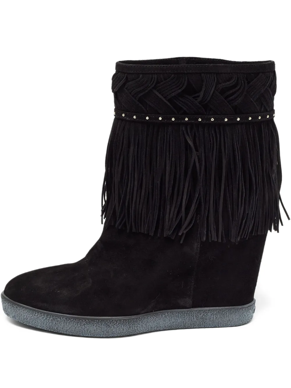 Le Silla bottines compensées pre-owned 95 mm à franges | noir | Image 1