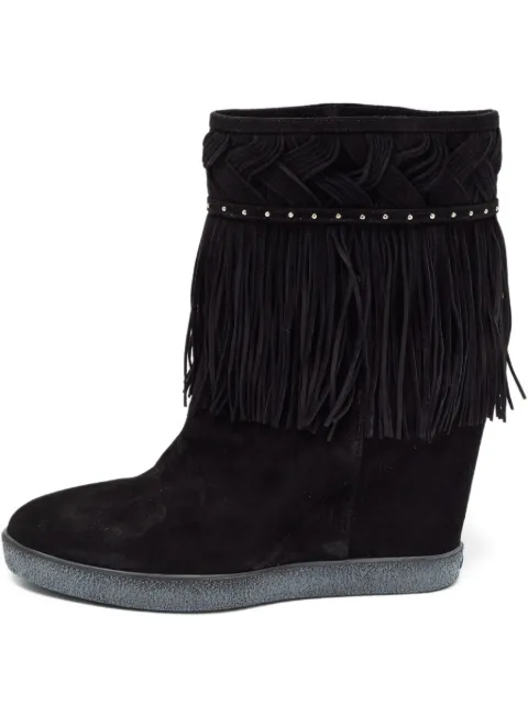 Le Silla pre-owned 95mm fringed wedge ankle boots