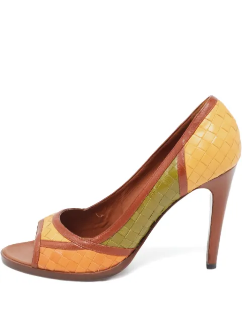Bottega Veneta Pre-Owned 110mm woven leather peep-toe pumps