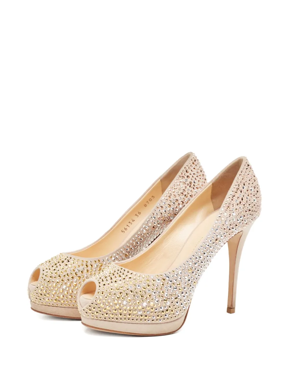 Giuseppe Zanotti Vintage 2024 100 mm pumps verfraaid met kristallen - Beige