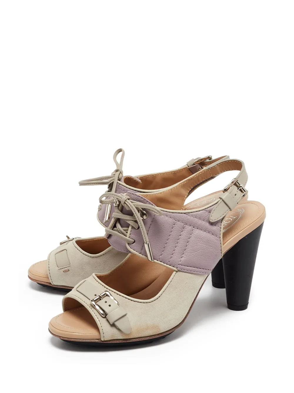 Tod's Vintage 2023 100 mm tweekleurige sandalen - Grijs