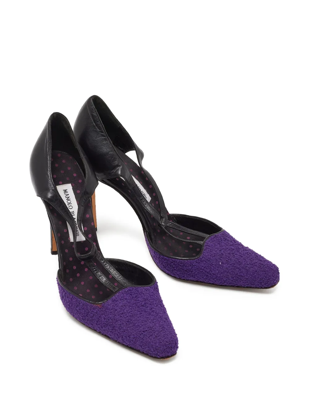 Manolo Blahnik Pre-owned 110 mm pumps met textuur en T-bandje - Paars