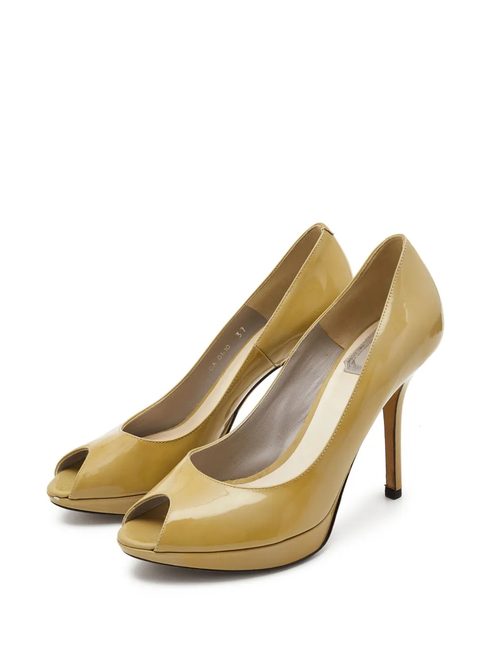Christian Dior Pre-Owned 110 mm Miss Dior pumps met open neus - Geel