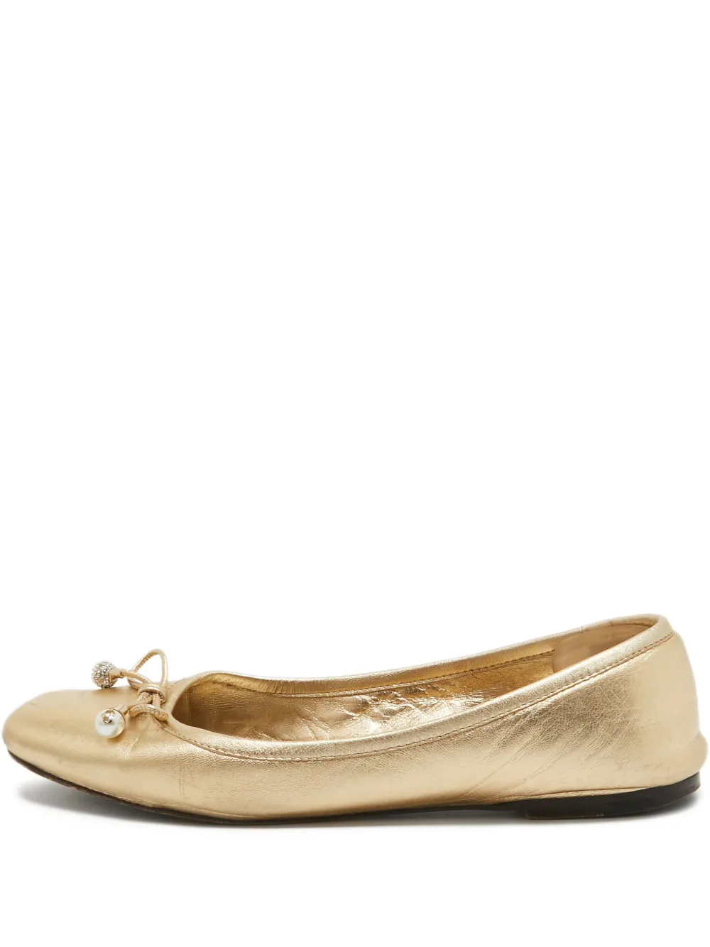 Jimmy Choo Pre-Owned ballerines Elme à perles | or | Image 1