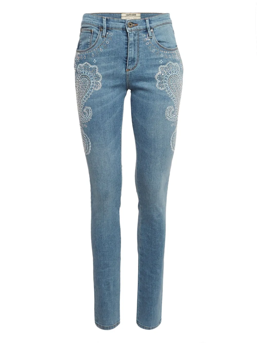 Roberto Cavalli Vintage pre-owned paisley-embroidered jeans | Blue | Image 1