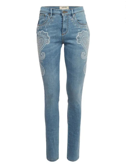 Roberto Cavalli Vintage pre-owned paisley-embroidered jeans