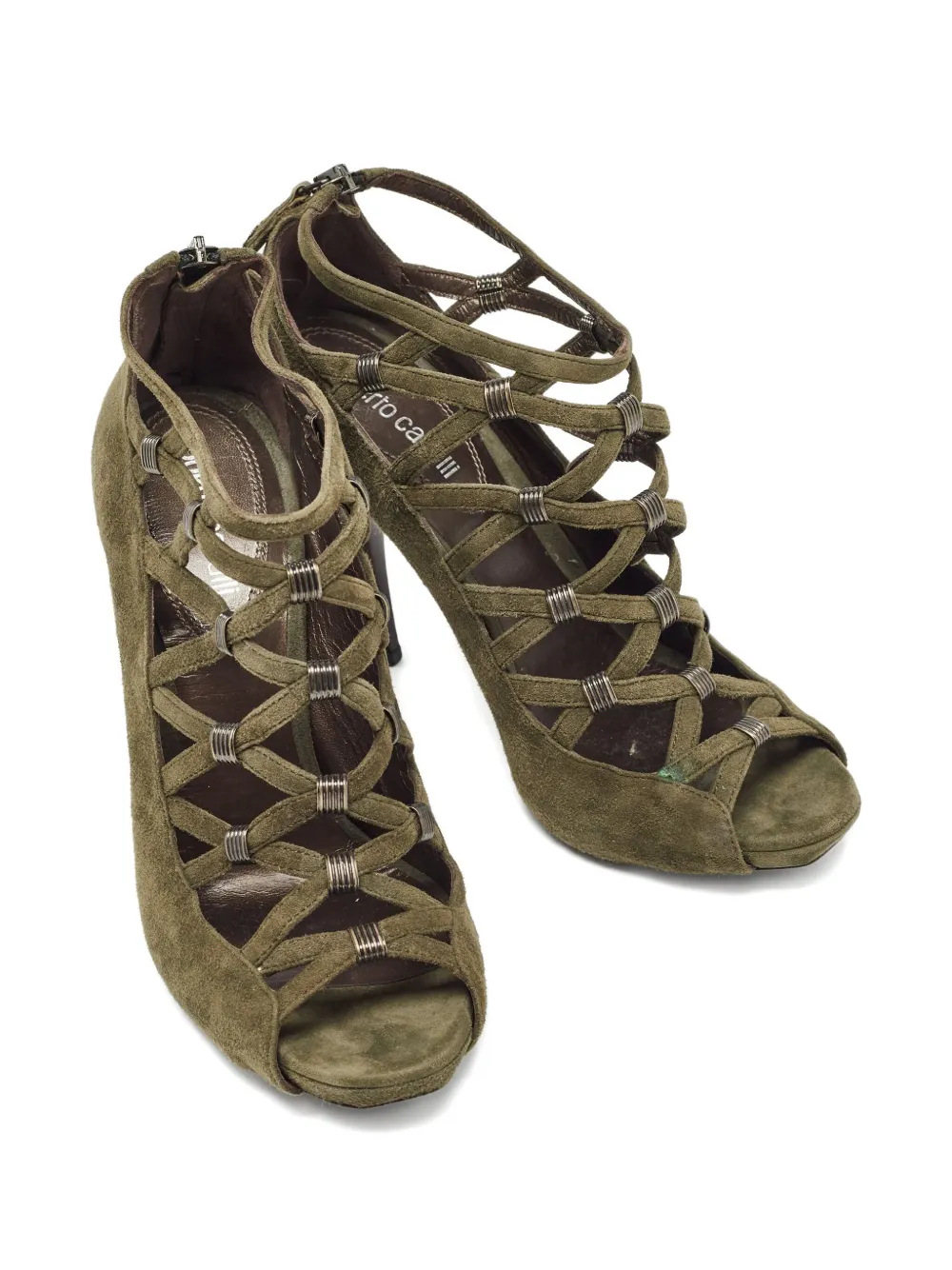Roberto Cavalli Vintage Pre-owned 100mm caged sandals | Image 2