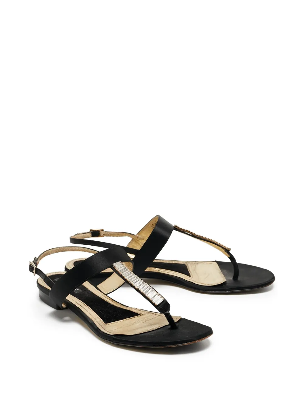Dolce & Gabbana Pre-Owned satin crystal sandals | Flat Sandals | Image 2