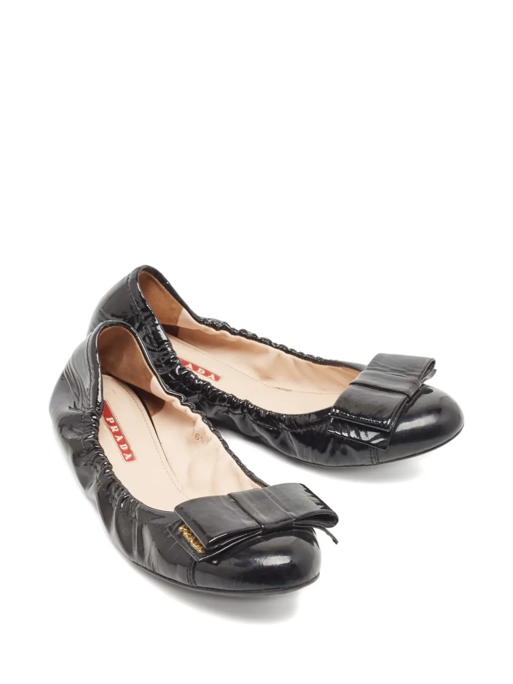 Prada Pre-Owned Ballerina's met strikdetail - Zwart