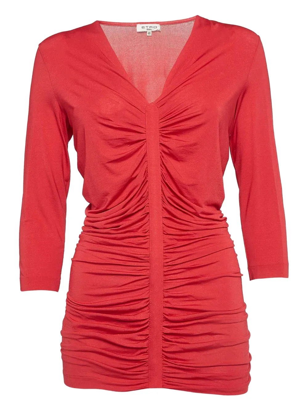 Etro Pre-Owned top fruncido con cuello en V | rojo | Image 1