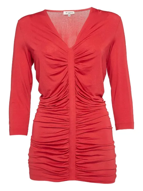 Etro Pre-Owned ruched V-neck top