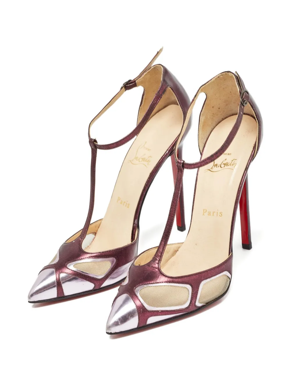 Christian Louboutin Pre-Owned zapatillas con puntera en punta y tacón de 120mm | Image 2
