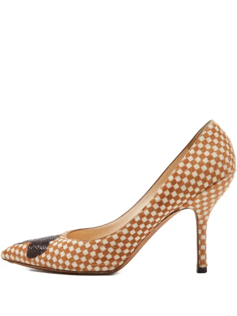 Louis Vuitton Pre-Owned 100mm check-pattern pumps