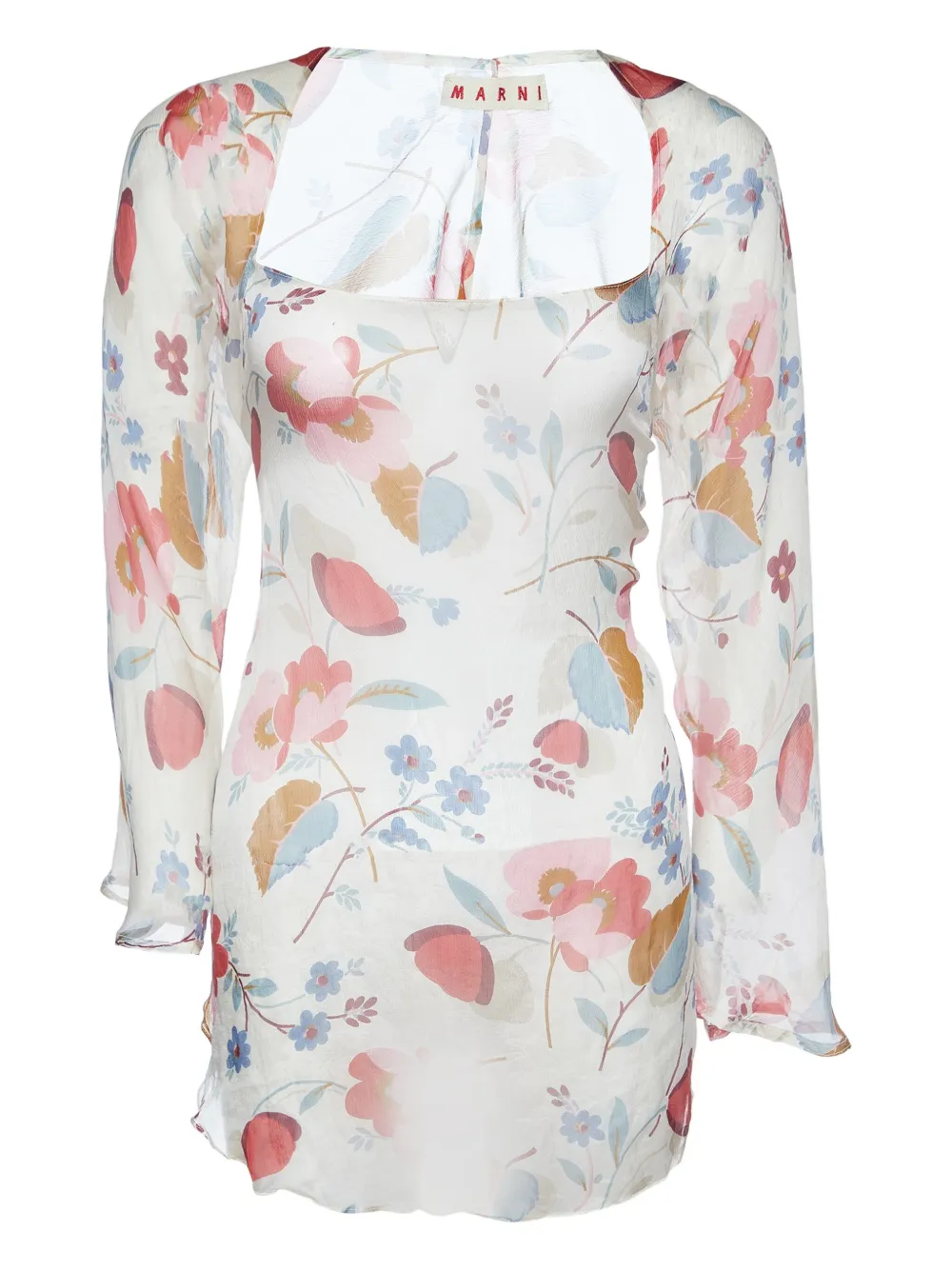 Marni Pre-Owned floral-print sheer blouse | White | Image 1