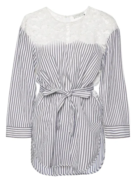 SANDRO striped belted shirt