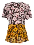 Kenzo Pre-Owned floral-print peplum top - Yellow