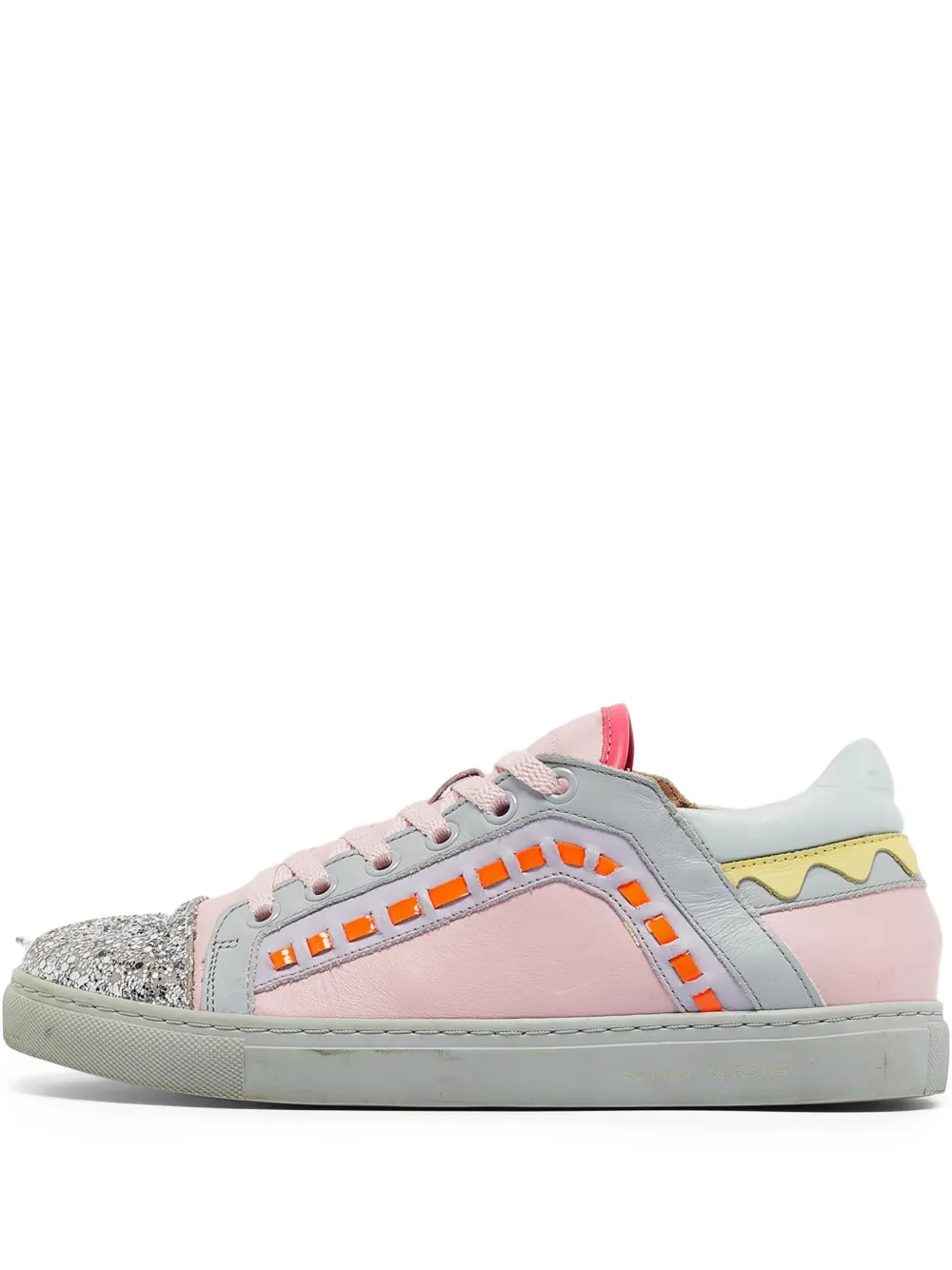 Sophia Webster Pre-owned glitter-embellished colour-block sneakers | Pink | Image 1