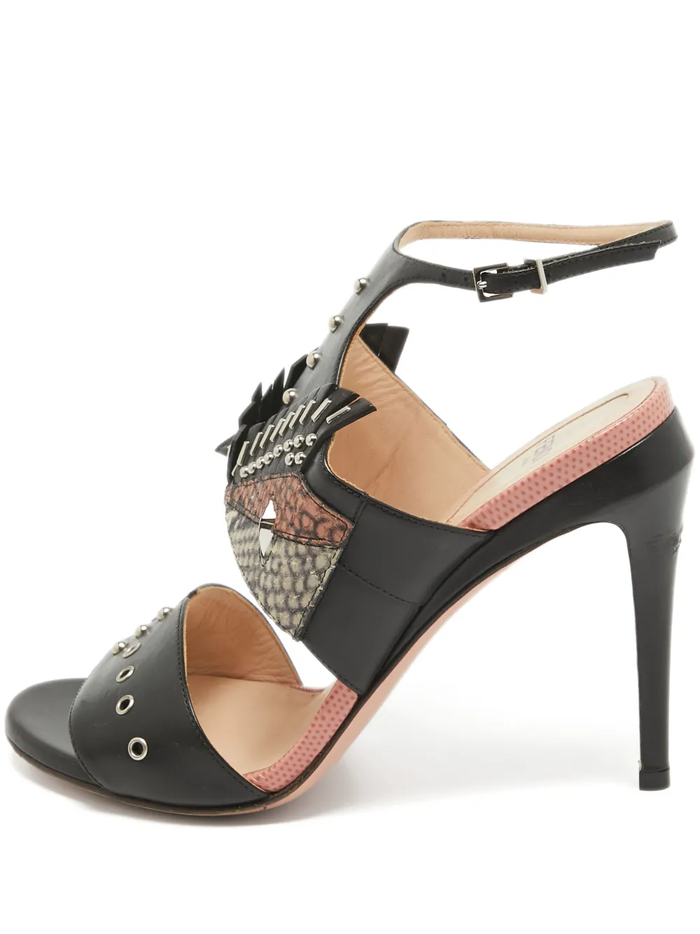 cut-out heeled sandals