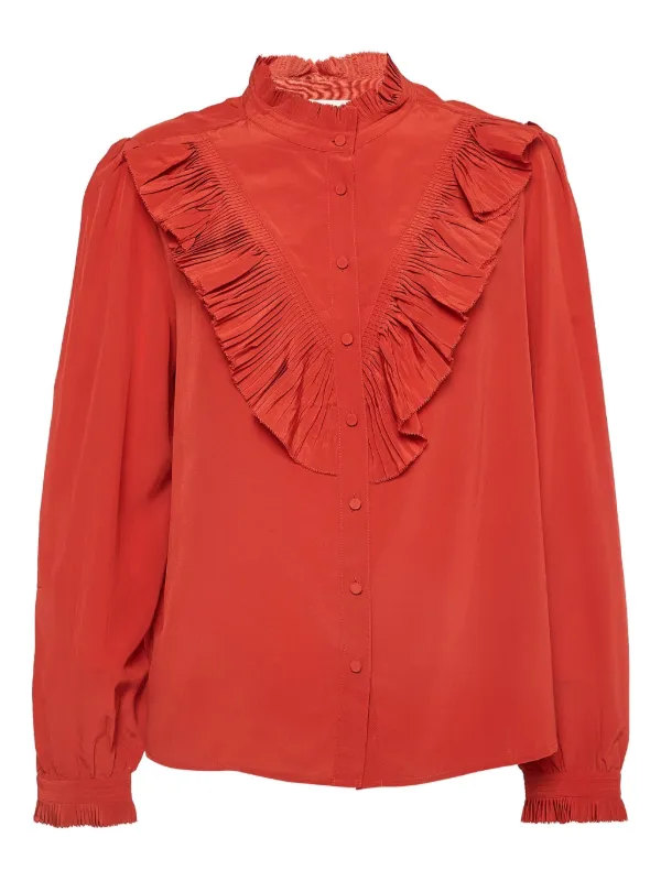 ZADIG&VOLTAIRE シルク100% ブラウス M レース ペイズリー