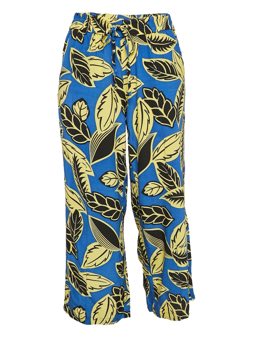 Moschino Pre-Owned 2024 Leaf Print Rayon Trousers | Blue | Image 1